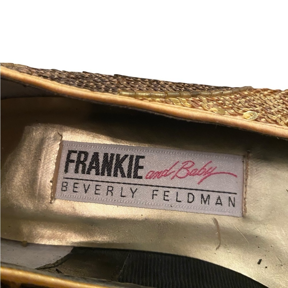 Frankie and Baby Beverly Feldman  Sequin Gold Silver Ballet Flats - Picture 3 of 9